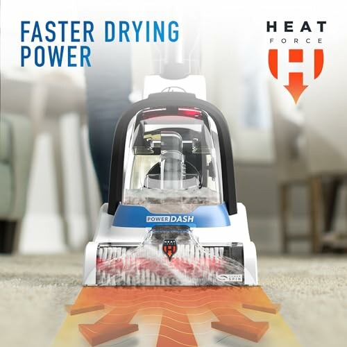 Carpet cleaner with HeatForce technology for faster drying.