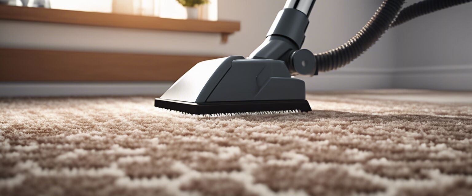 Image showing the carpet cleaning process with equipment