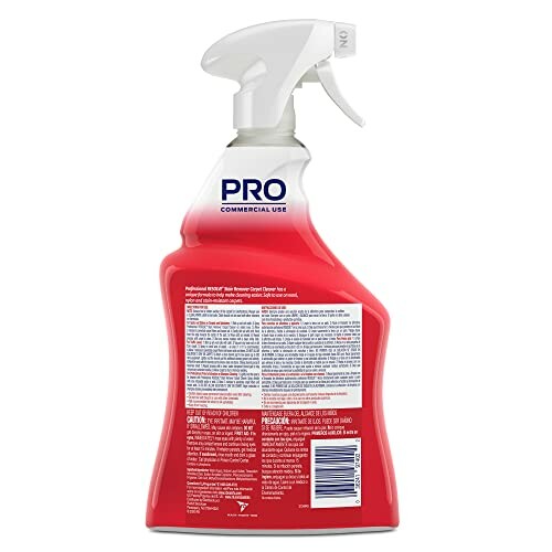 Red and white spray bottle labeled PRO for commercial use.